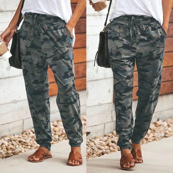

high waist sport leggings women camouflage print pants sports casual squat proof women's, Black