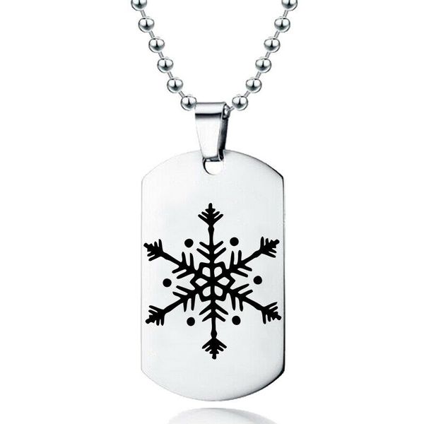 

snowflakes symbol stainless steel pendant with 23" silver chain necklace gifts