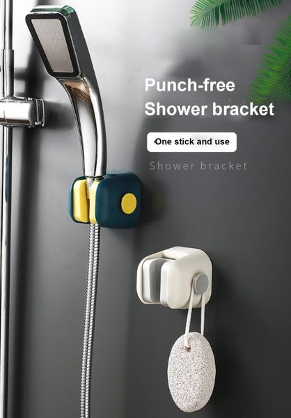 

no punching shower bracket adjustable head base household bathroom fixed storage bath accessory set