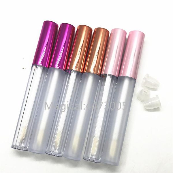 

storage bottles & jars 2.5ml plastic frosted empty lipgloss tube gold cap,clear cosmetic lip gloss container,refillable pink tubes
