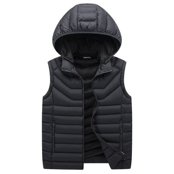 

men's vests plush thickened oversized vest cotton padded jacket, Black;white