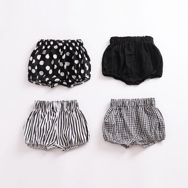 

shorts summer baby girls soft large pp solid cotton stretch elastic waist fashion cute toddler bread, Black
