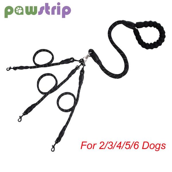 

dog collars & leashes nylon leash padded soft handle puppy lead pet traction rope coupler walking for 2/3/4/5/6 small dogs