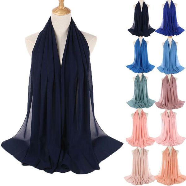 

scarves style muslim women turban breathable long headscarf shawls head wraps, Blue;gray
