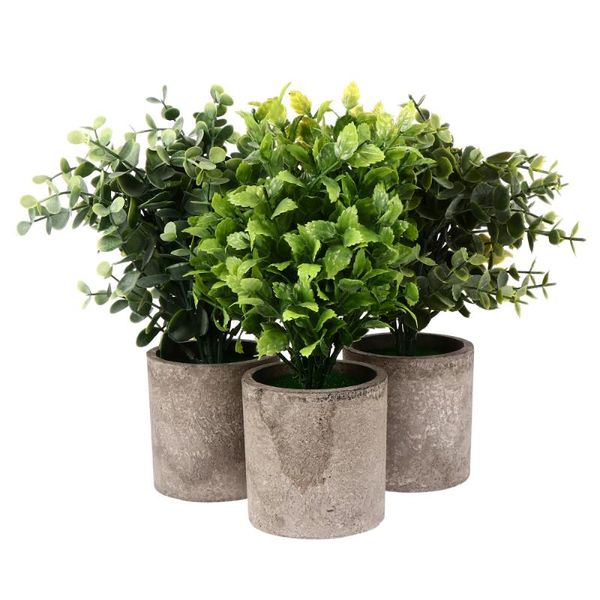 

3pcs environmentally friendly green plants potted home desksimulation decorative flowers & wreaths