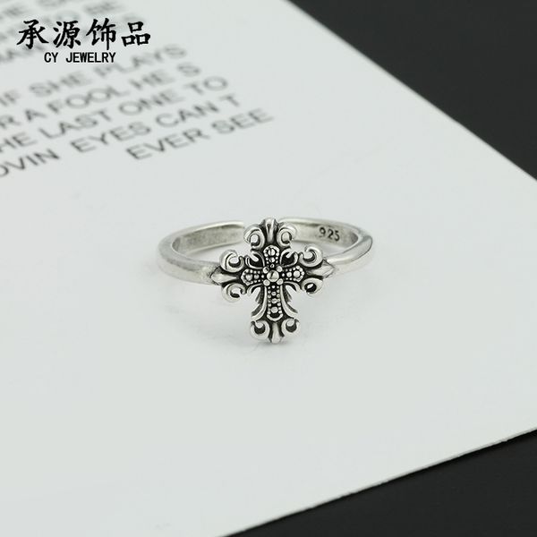 

vintage cross ring open cross trendy punk women's ring, Golden;silver
