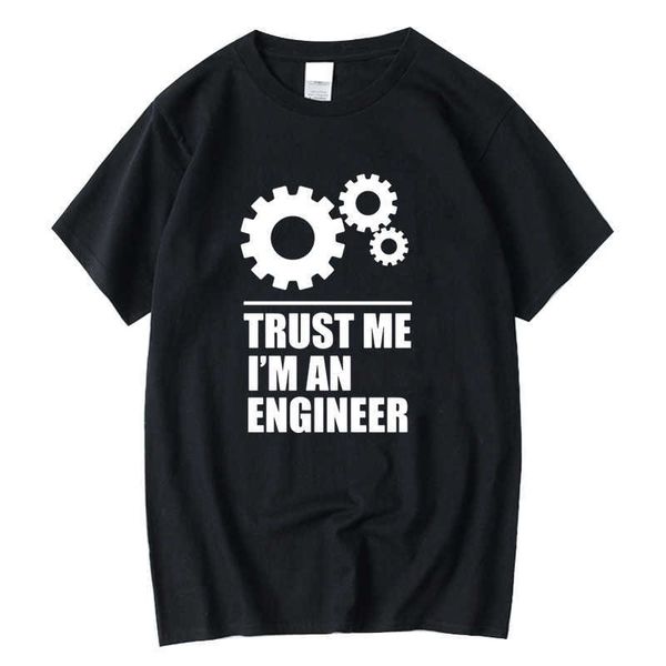 

xinyi men's t-shirt 100% cotton men t-shirts trust me,i am an engineer t shirts o-neck tees funny 210629, White;black