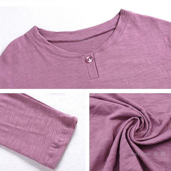 

cotton t shirt women long sleeve tshirt 2021 spring autumn ladies tee plus size 3xl white black g79 women's t-shirt