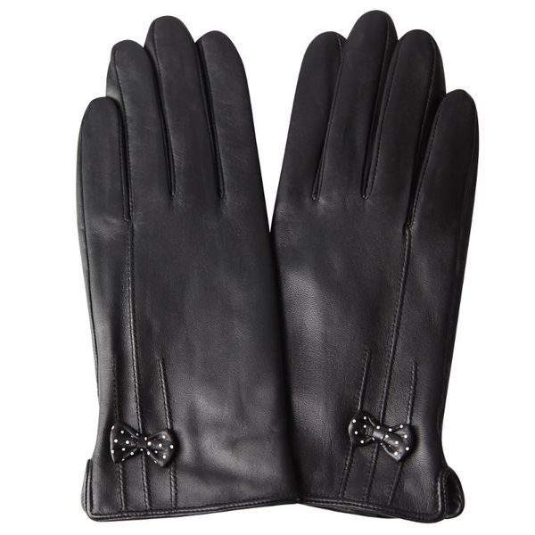 

fingerless gloves winter keep warm plus velvet thicken woman genuine leather windproof driving sheepskin female touchscreen l18003-9, Blue;gray