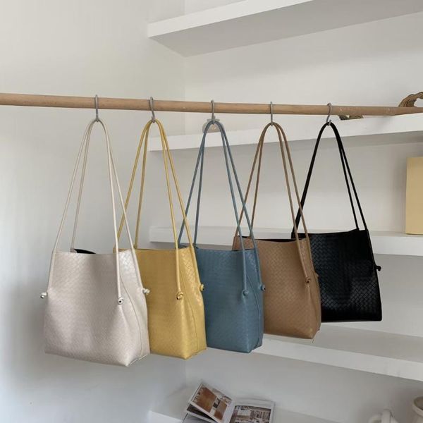 

large capacity synthetic leather handbag, one shoulder woven fashion designer, 2021 evening bags