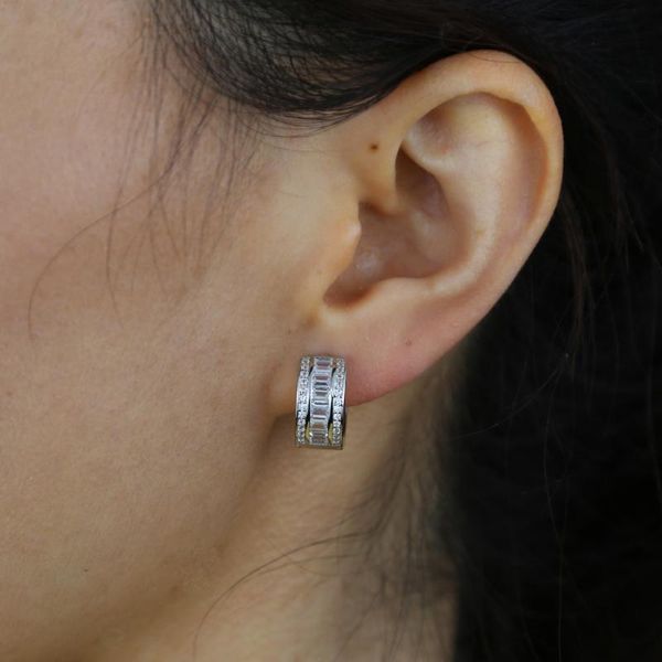 

hoop & huggie simple lovely girl's huggies small hoops earrings skinny rainbow boho classic minimal charming stud thin gift, Golden;silver