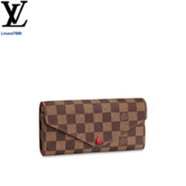 

cases brand designer luxury 4twx n63543 josphine wallet women real leather long wallets chain wallet pouches key card holders phone purse cl, Red;black