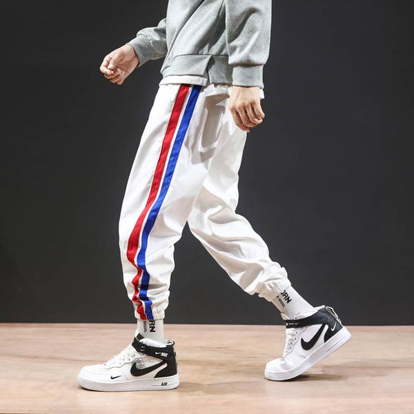 

fashion streetwear men pants casual cargo harem designer hip hop joggers sweatpants loose, Black