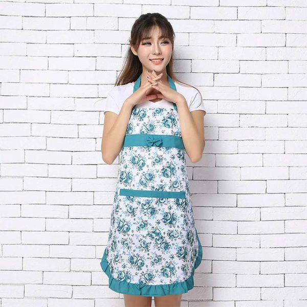 

aprons home floral restaurant dining apron cooking dress washable pocket kitchen