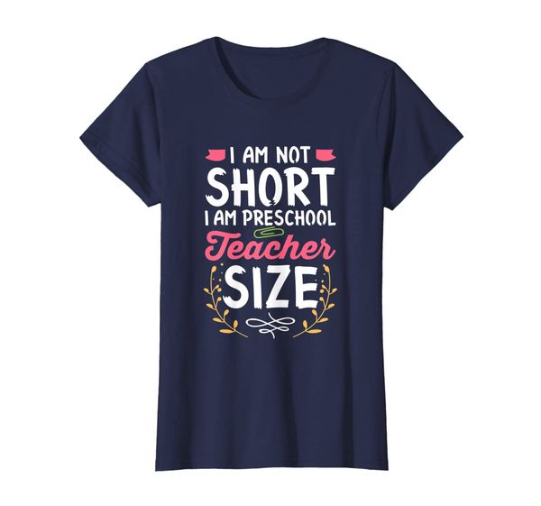 

womens funny preschool teacher i am not short joke t-shirt, White;black