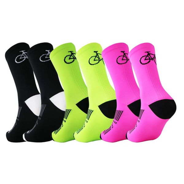 

sports socks 2 pairs outdoor men cycling running breathable compression, Black