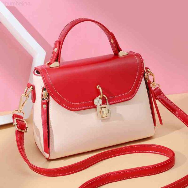 

hand bag 2021 small women's soft leather fashion net red simple pu single shoulder messenger handbag, Black;red