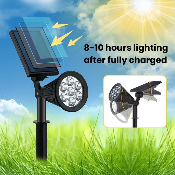 

solar lamps outdoor lights rgb lawn ground lamp ip65 waterproof spotlights garden decoration led