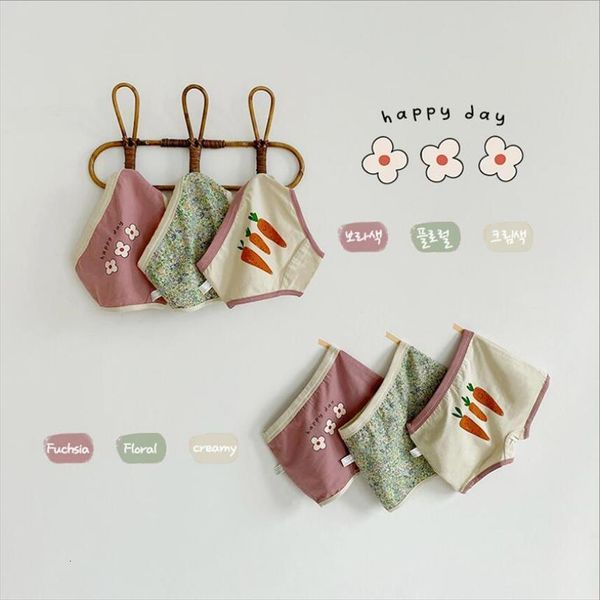 

children girls underwear for kids carrot floral pritning boxer panties shorts soft cotton underpants toddler baby, Black