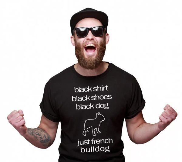 

French Bulldog Unisex T-Shirt Black Dog Dogs Motif French Bulldog, Mainly pictures