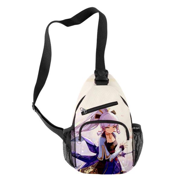 

cross body genshin impact kamisato ayaka men chest bag shoulder bags crossbody school short trip messengers oxford sling pack