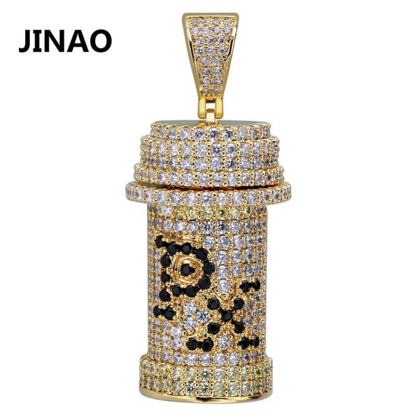 

pendant necklaces jinao hip hop poison necklace px toxicant vial bottle cz stone iced out gold silver color detachable