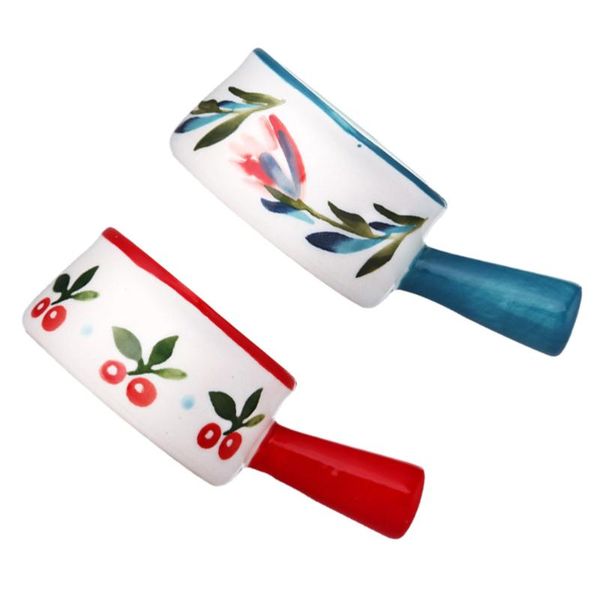 

mugs 2pcs ceramic mini jug printing sharp tongue can for family (assorted color)