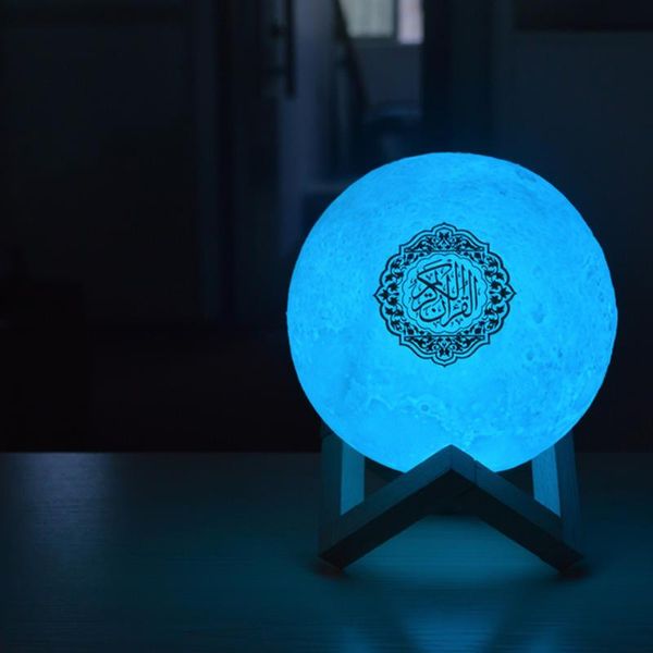 

portable speakers 3d printing touch bluetooth moon lamp spherical colorful quran pattern moonlight with remote as gift room decoration