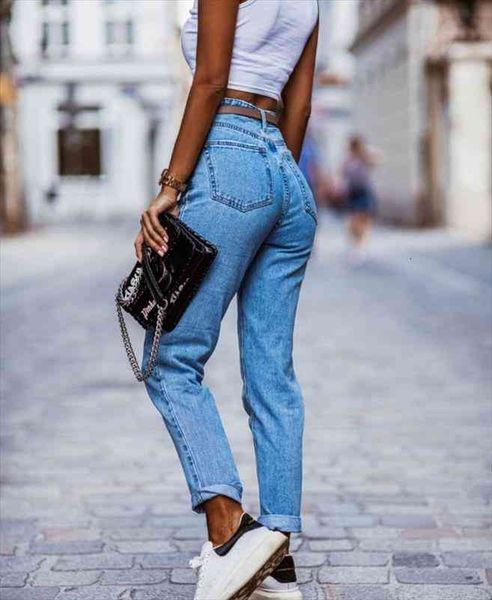 

fashion trend zomer wens stijl casual slanke broek vrouwen jeans, Blue
