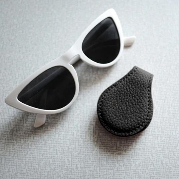 

sunglasses frames 2pcs spectacle cover shockproof anti-scratch faux leather magnet adsorption easy to use protector for home, Silver