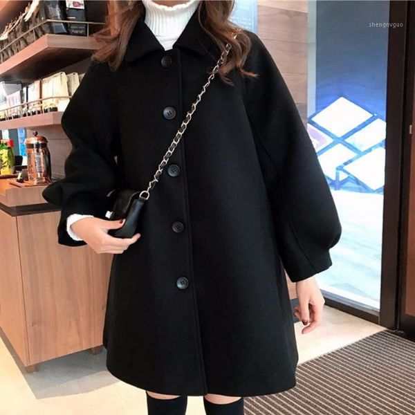 

women's wool & blends woman clothes spring and autumn coat jacket korean women clothing, Black