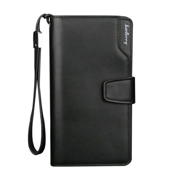 

men wallets multi-function business clutch bag card holder solid long wallet coin purse buckle zipper multi-card purse wallet mobile phone b, Red;black