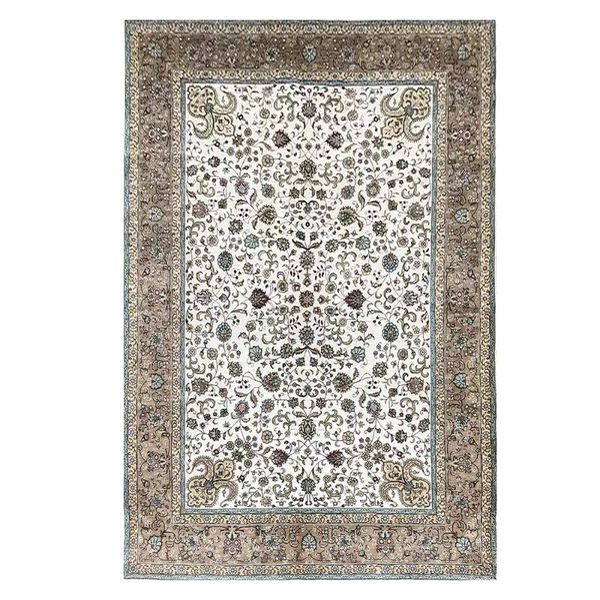 

carpets 4.5'x6.5' modern silk rugs hand knotted white oriental handmade