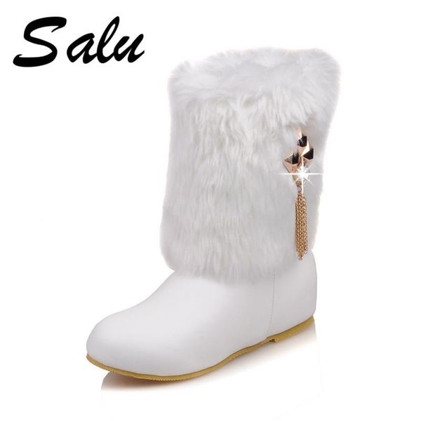 

boots salu women ankle snow 2021 brand shoes winter mother antiskid platform fashion casual, Black