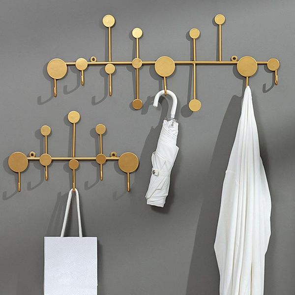 

hooks & rails door hanger nordic style golden geometry wall decoration hanging hook clothes hat key metal storage for home