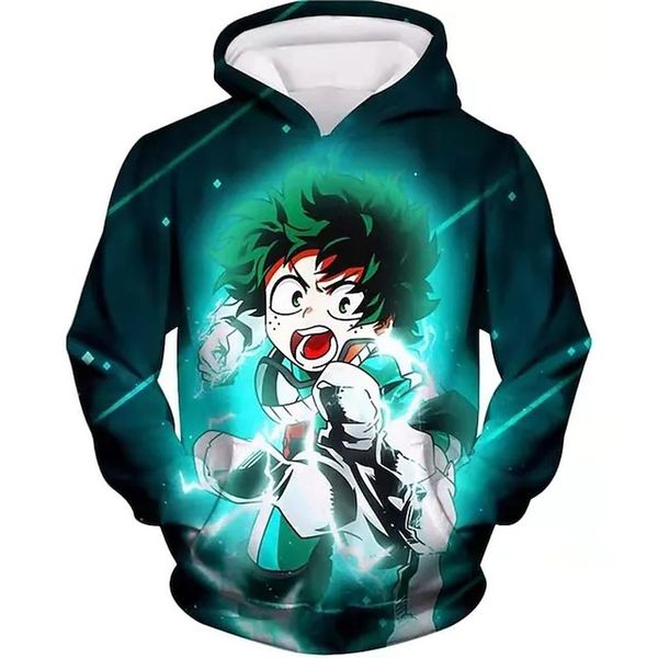 

naruto dragon ball print loose men 3d printing cover vision special round american sweater loose style series, Black