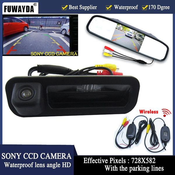 

car rear view cameras& parking sensors fuwayda handle trunk 4.3 inch mirror monitor+ special reverse camera ccd for focus mondeo kuga