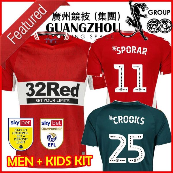 

21 22 middlesbrough soccer jersey sporar crooks payero home away men kit kids set uniform 2021 2022 football shirts fry tavernier hernandez, Black;yellow