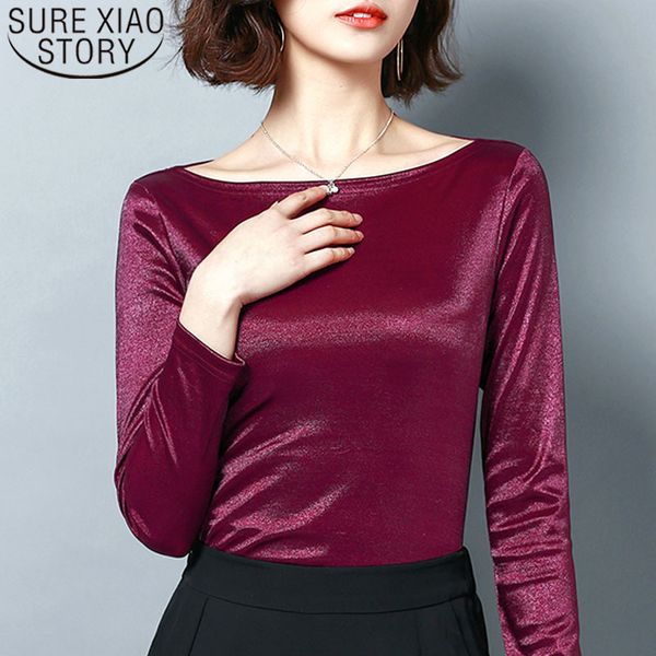 

autumn fashion long sleeve slash neck and blouses casual solid elegant women clothing 5478 50 210415, White