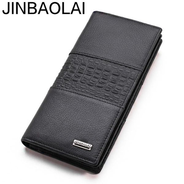 

wallets genuine leather men's wallet cowhide crocodile print high-end soft large capacity zero package card holder, Red;black