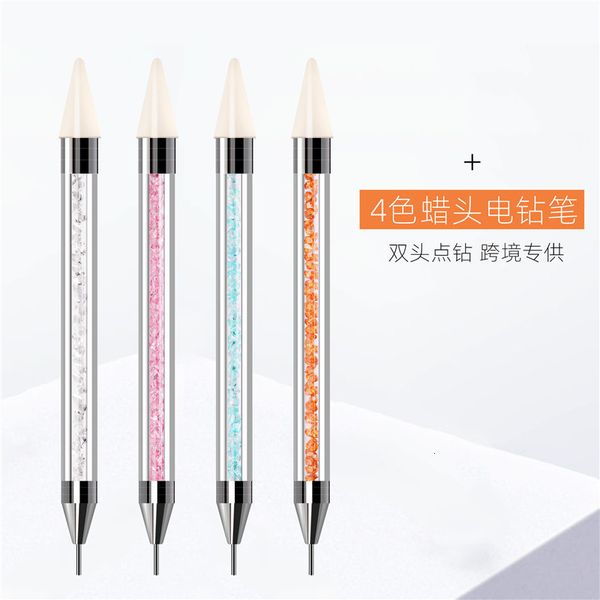 

acrylic tool 4-color double crayon multifunctional wax head point drill nail brush
