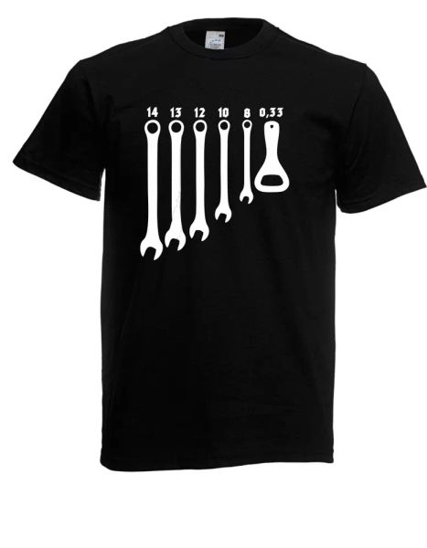 

mens t-shirt 0,33 wrench tool up to 5xl (fun/fun), White;black