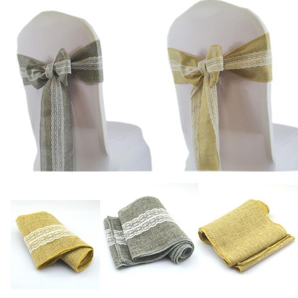 

burlap lace chairs sashes country styles for vintage wedding birthday moderm simple event party supplies home chair decor
