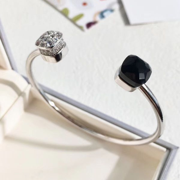 

designer fashion copper jewelry 3a cubic zirconia party bangle, Black