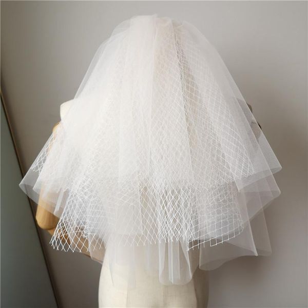 

bridal veils short wedding 2021 simple puffy muiti layers vail with comb soft tulle net elegant accessories velo, Black