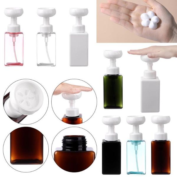 

storage bottles & jars 450ml hand sanitizer foaming lotions shampoo shower gel flower soap dispenser pump container cosmetic bottle