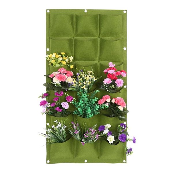 

planters & pots 7/12/15/18 pockets wall hanging planting bags green plant grow planter vertical garden living bag supplies