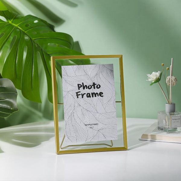 

frames picture frame metal golden po classic minimalist deskdecor 4 inch or 7 pleixglas