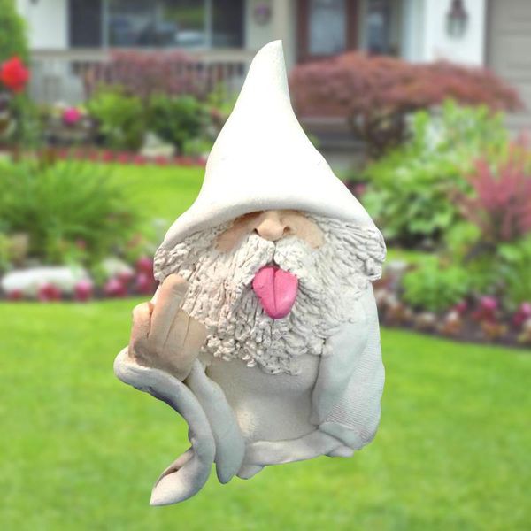 

garden decorations smoking wizard big tongue gnome naughty for lawn ornaments indoor or outdoor e2s