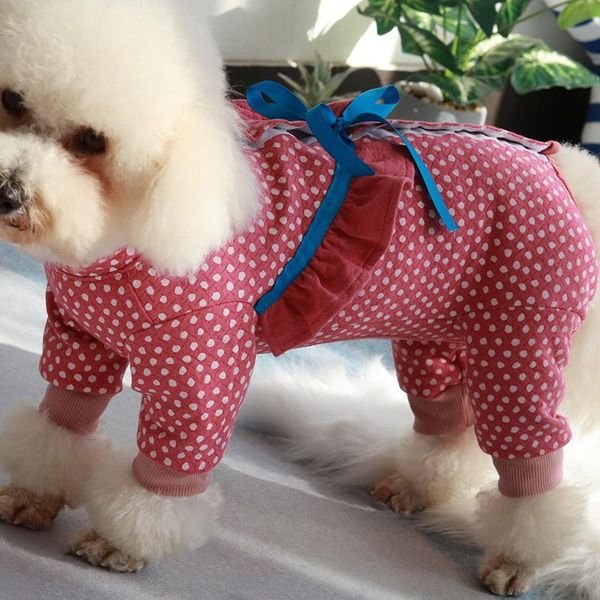 

pet dog winter clothes warm thicken 100%cotton jumpsuit princess style puppy jacket for small dogs protect belly coat chihuahua apparel